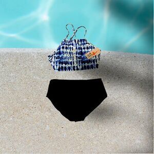 Charmo Two Piece Bikini Tie Dye Top Sz Small NWT